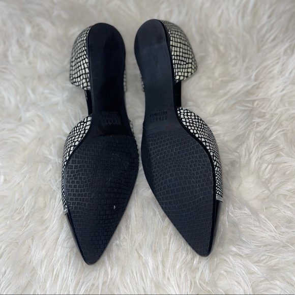 STUART WEITZMAN reptile print white/black &black patent leather pointy toe flats - Picture 7 of 7